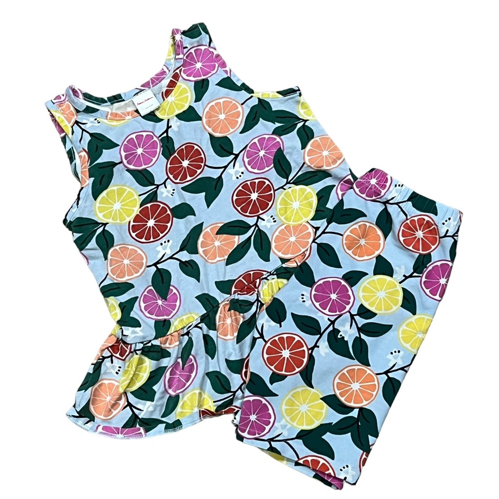 Hanna Andersson 10 Fruit Tank Bike Shorts Set